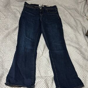 Levi denizen dark wash mid rise boot cut jeans